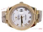 Replica Rolex Daydate II Gold Case Watch 41mm White Face